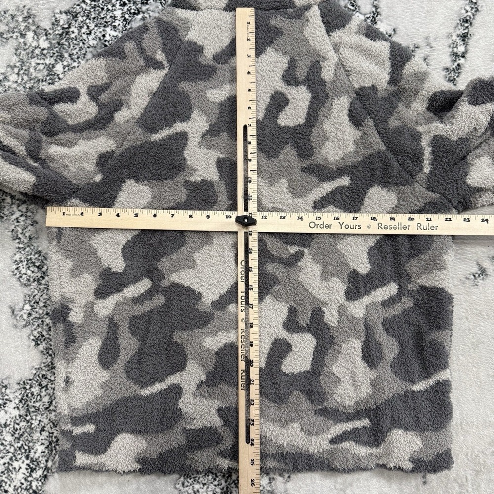 Barefoot Dreams Cozychic Womens L Camo Hoodie Gray Plush Zip Jacket Soft Fleece - Picture 5 of 11